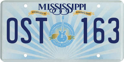 MS license plate OST163
