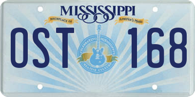 MS license plate OST168