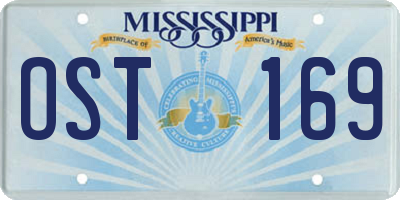 MS license plate OST169