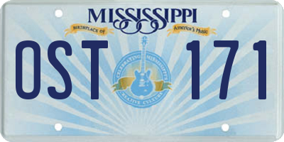 MS license plate OST171