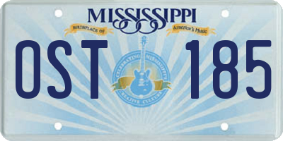 MS license plate OST185