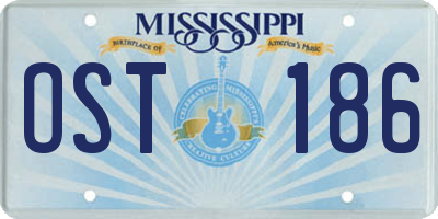MS license plate OST186