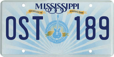 MS license plate OST189
