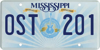 MS license plate OST201