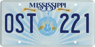 MS license plate OST221