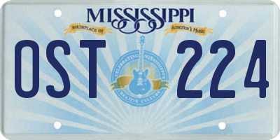 MS license plate OST224