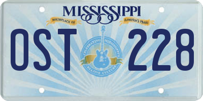 MS license plate OST228