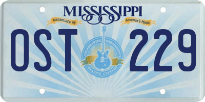 MS license plate OST229