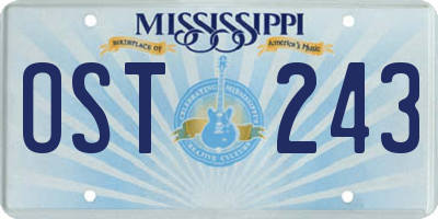 MS license plate OST243