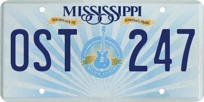 MS license plate OST247