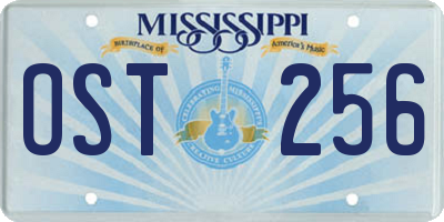 MS license plate OST256
