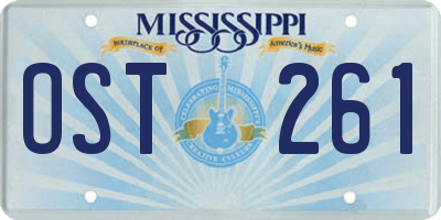 MS license plate OST261