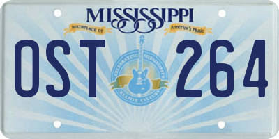 MS license plate OST264