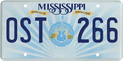 MS license plate OST266