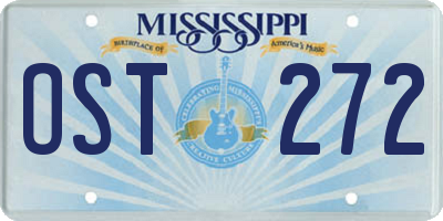 MS license plate OST272