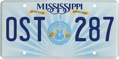 MS license plate OST287