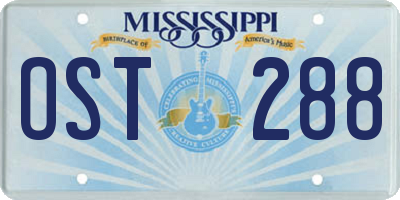 MS license plate OST288