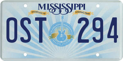 MS license plate OST294