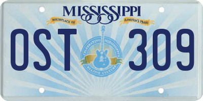 MS license plate OST309