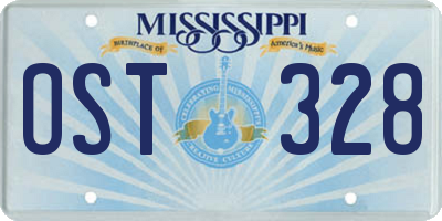 MS license plate OST328