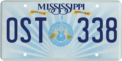 MS license plate OST338