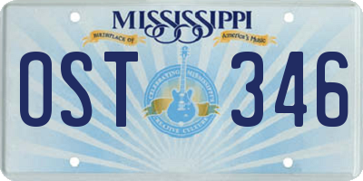 MS license plate OST346
