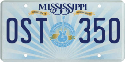 MS license plate OST350