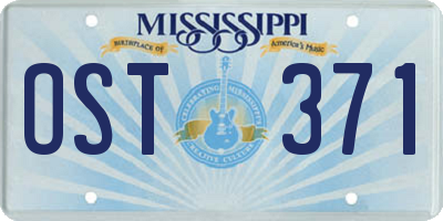 MS license plate OST371