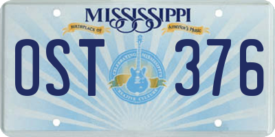 MS license plate OST376