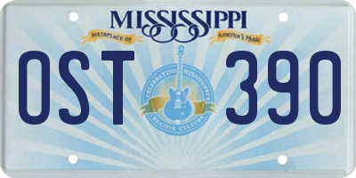 MS license plate OST390