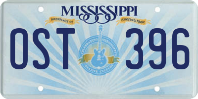 MS license plate OST396