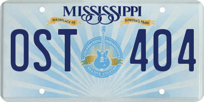 MS license plate OST404