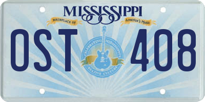 MS license plate OST408