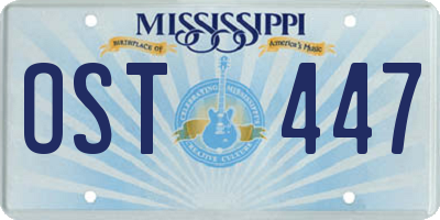 MS license plate OST447
