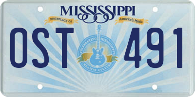 MS license plate OST491