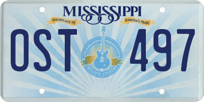 MS license plate OST497