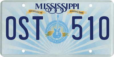 MS license plate OST510
