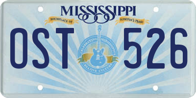 MS license plate OST526