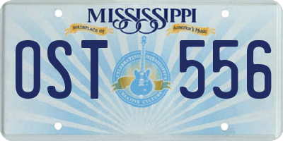 MS license plate OST556