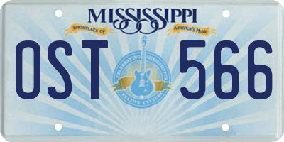 MS license plate OST566