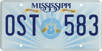 MS license plate OST583