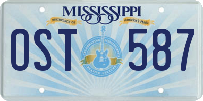 MS license plate OST587
