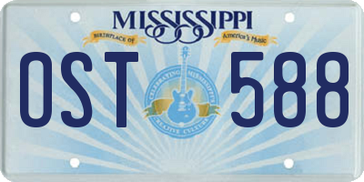 MS license plate OST588