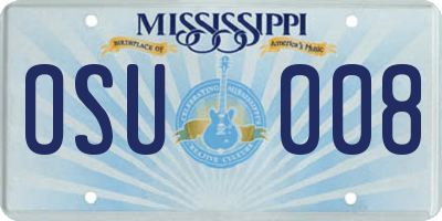 MS license plate OSU008