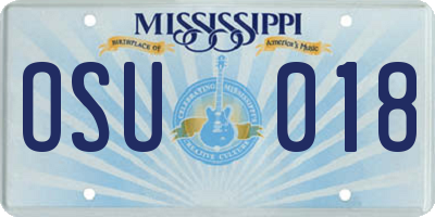 MS license plate OSU018