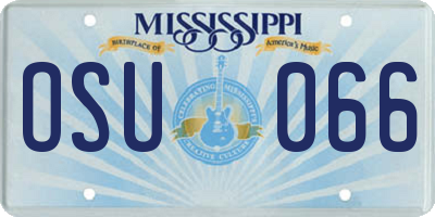 MS license plate OSU066