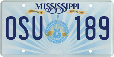 MS license plate OSU189