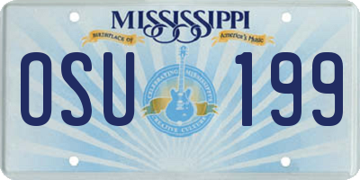 MS license plate OSU199
