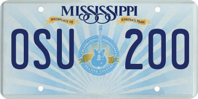 MS license plate OSU200