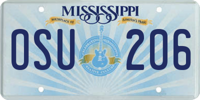 MS license plate OSU206